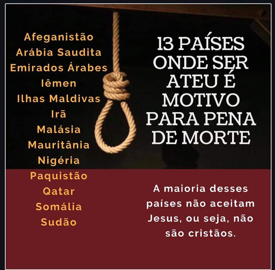 13 Países Onde Ser Ateu É Motivo De Pena De Morte