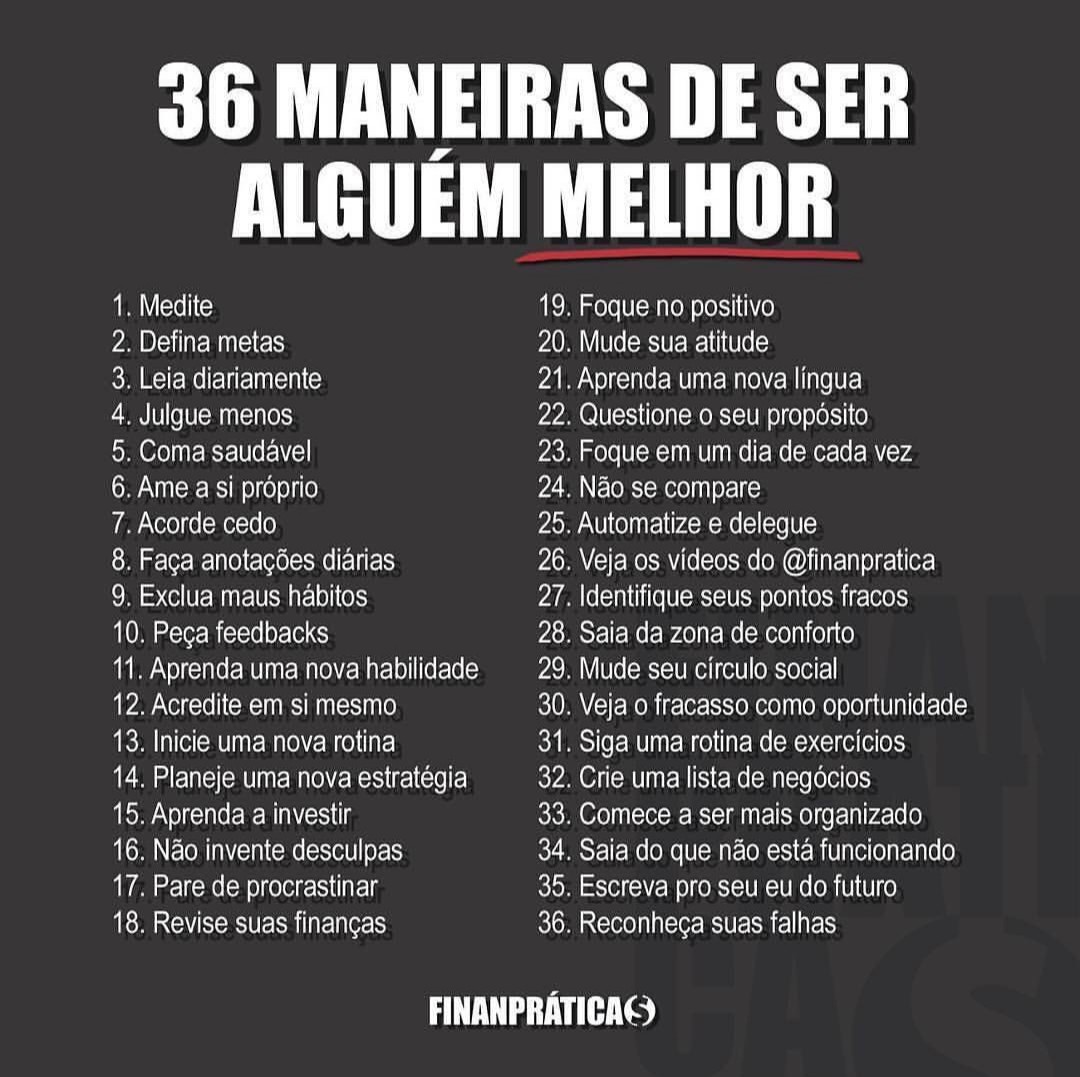 36 Maneiras De Ser Alguém Melhor