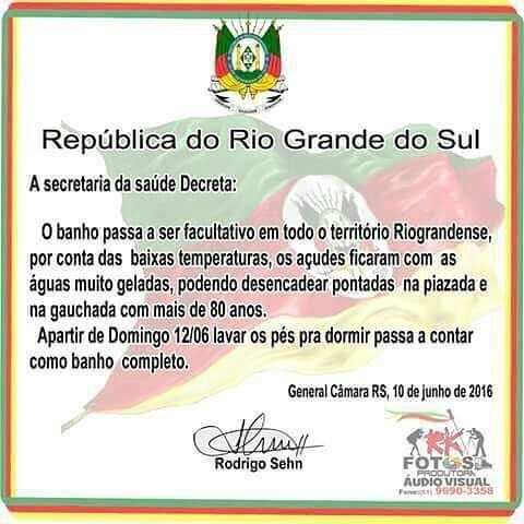 Banho Facultativo No RS